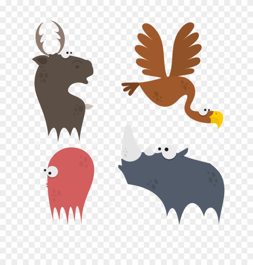 Cute Animals Vector Set 2 Photoshop Brush - Animal Clipart