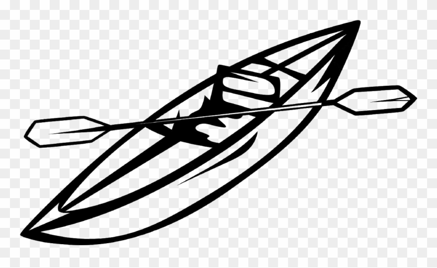 Kayaks - Kayak Clipart Black And White - Png Download