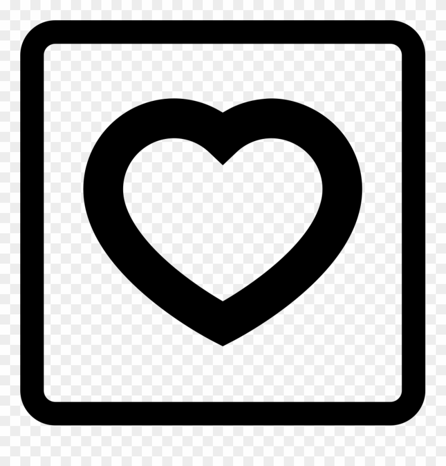 Love Symbol Of A Heart Outline In A Square Comments - Heart In Square Png Clipart