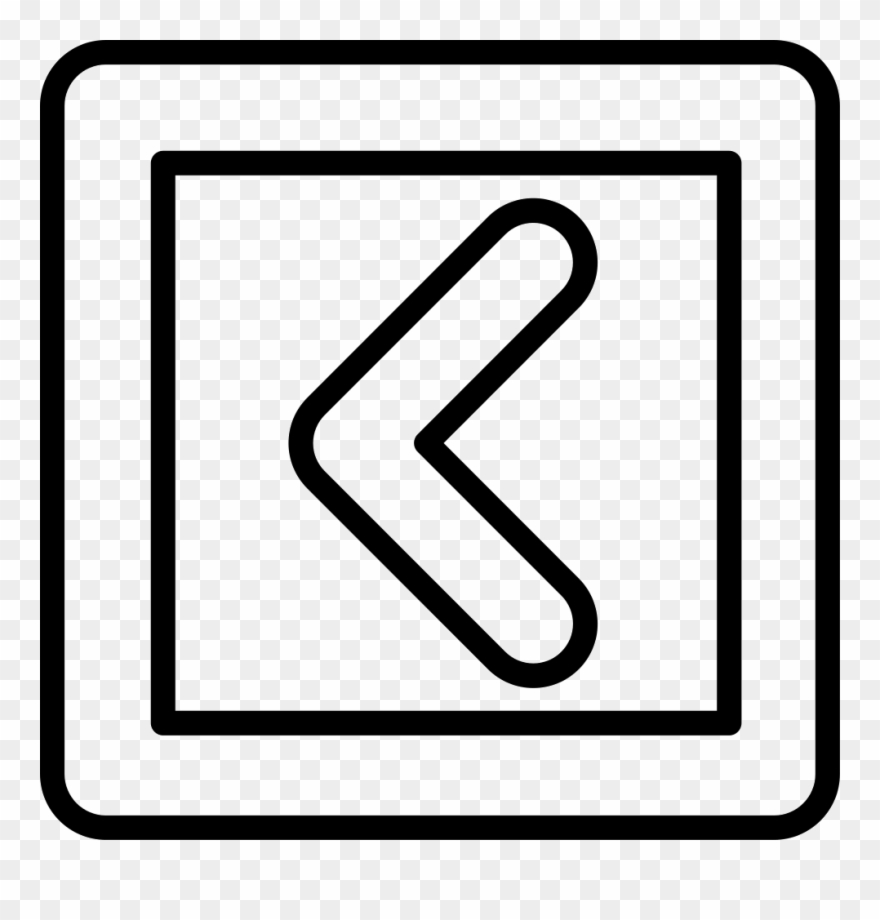 Left Arrow Angle Outline In Square Button Comments - Svg Button Up Down Clipart