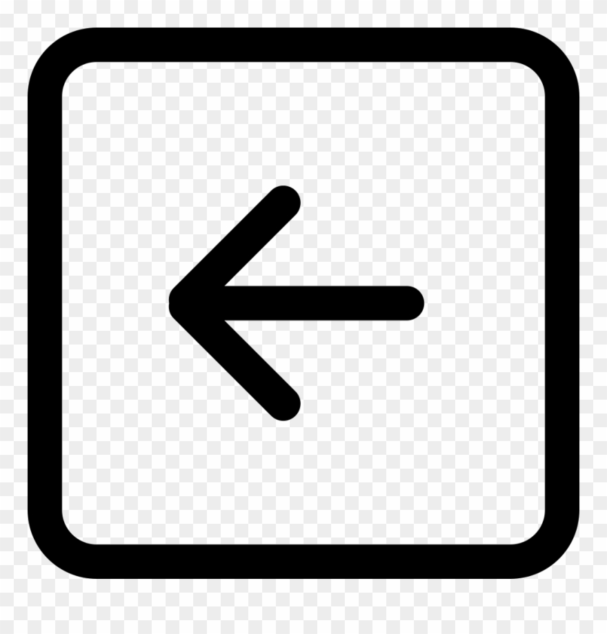Back Left Arrow Square Button Outline Comments - Down Key Clipart