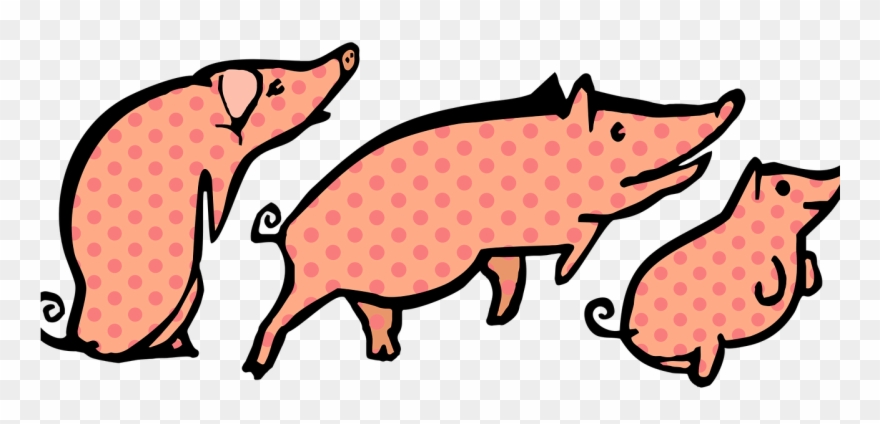 Pigs Polka Dots Animals Clipart