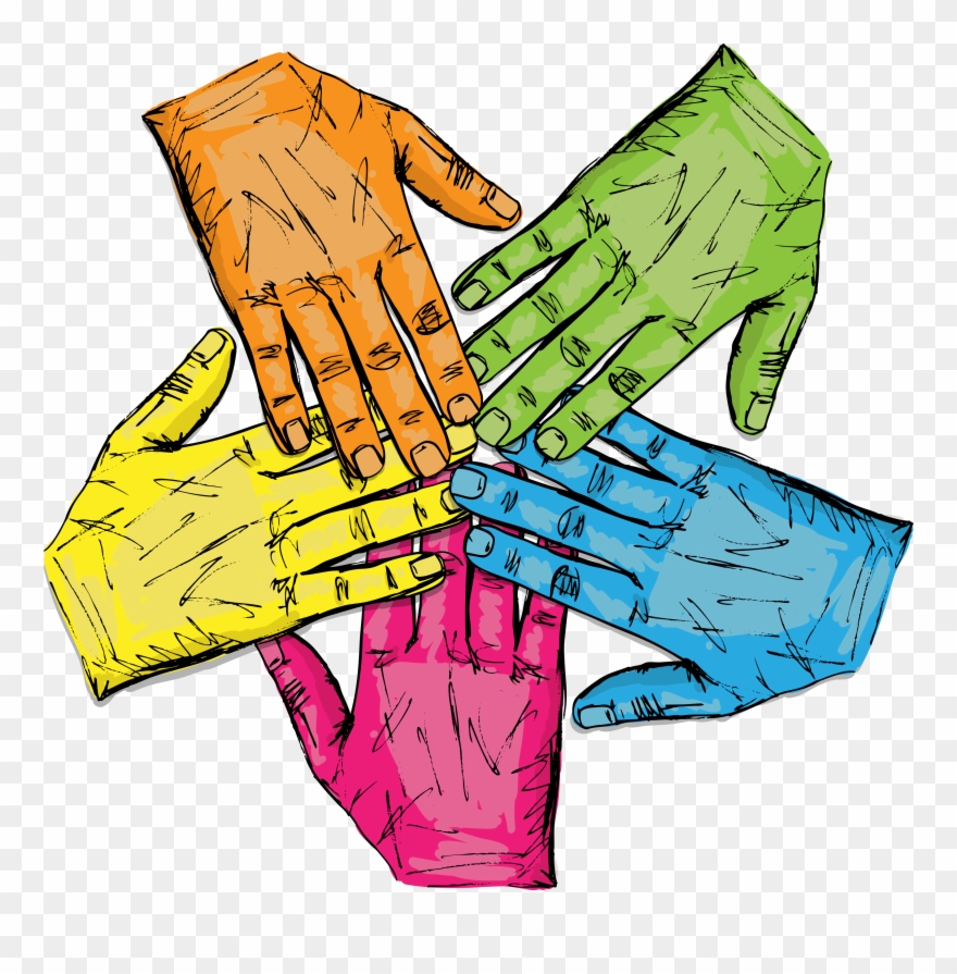Colorful Group Of Hands Isolated On White Vector Illustration - Group Hand Vector Clipart