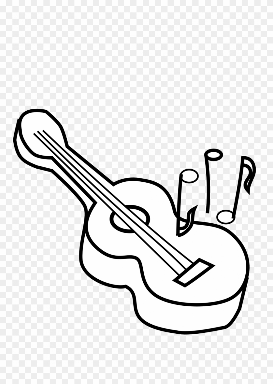 Ukulele Clip Art Black And White - Png Download
