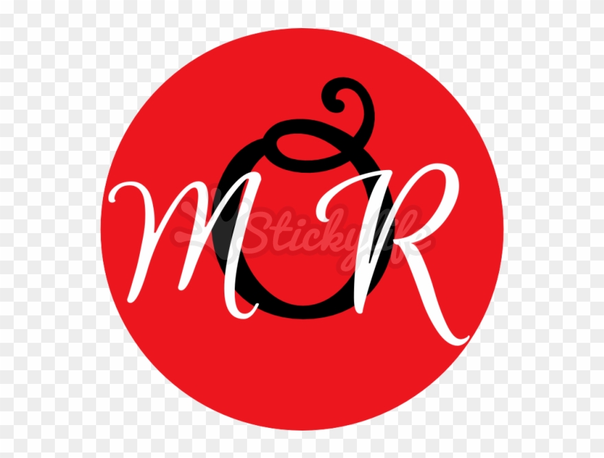 Monogrammed Circle Static Cling - Emblem Clipart