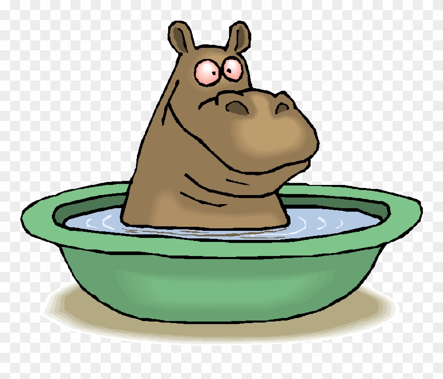 Stepping Stone Clipart - Hippo Bathing In Tub Throw Blanket - Png Download