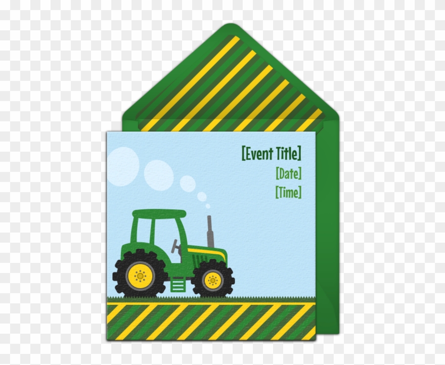 Farm Tractor Online Invitation From Punchbowl - Birthday Clipart