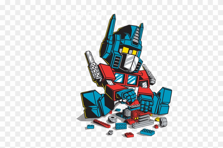Optimus Prime Plays With Legos - Lego Optimus Prime Minifigure Clipart