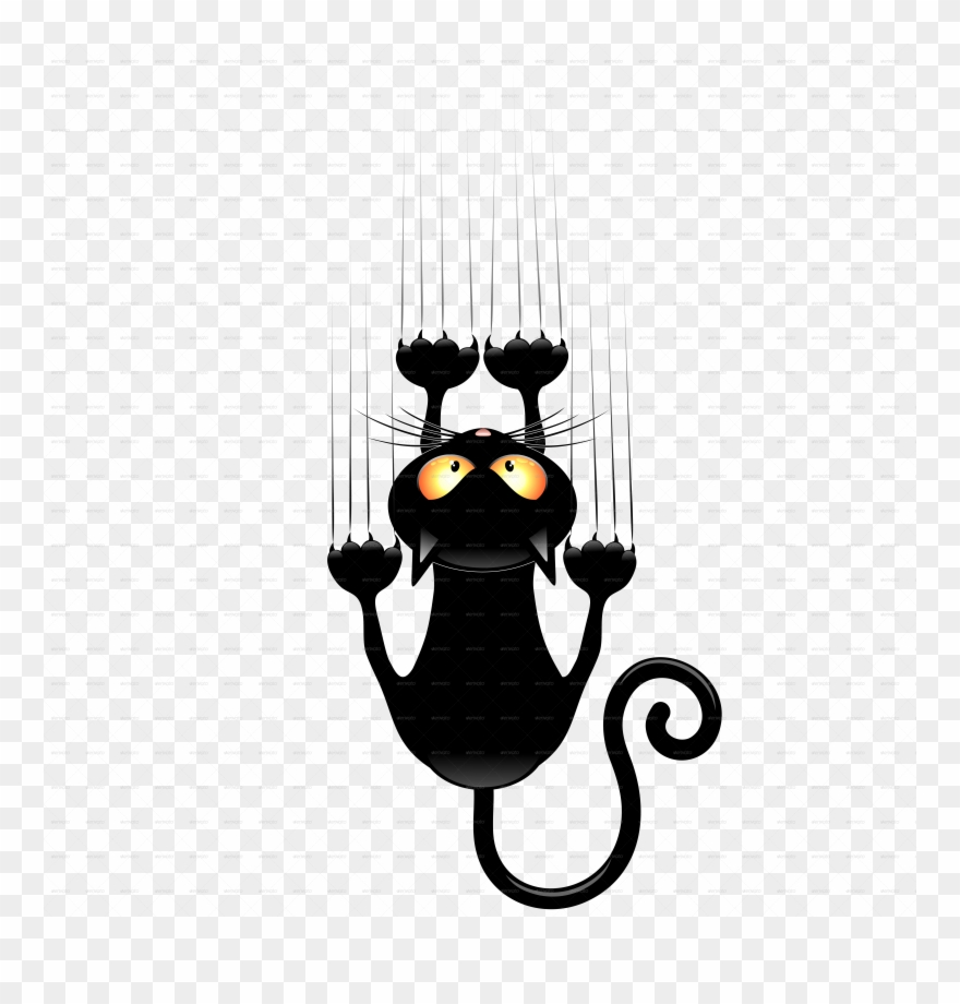 Black Cat Cartoons Group Vector Freeuse - Cartoon Cats Scratching Clipart