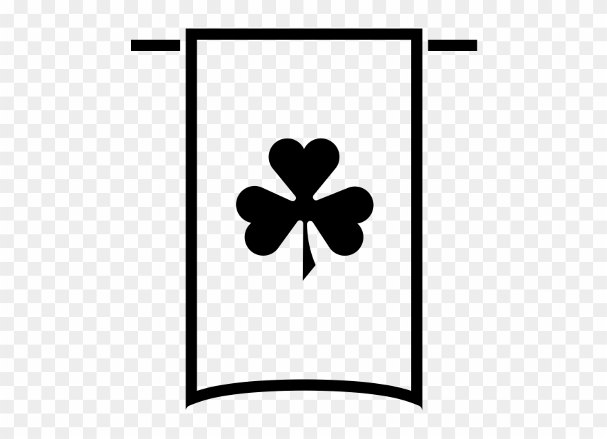 Clover Banner Rubber Stamp - Rubber Stamping Clipart