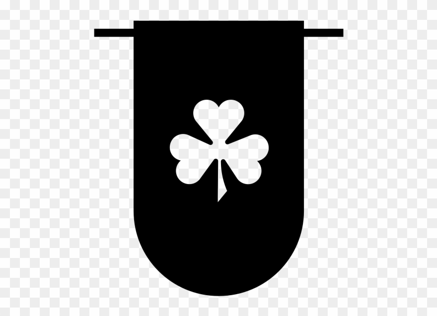 Clover Banner Rubber Stamp - Emblem Clipart