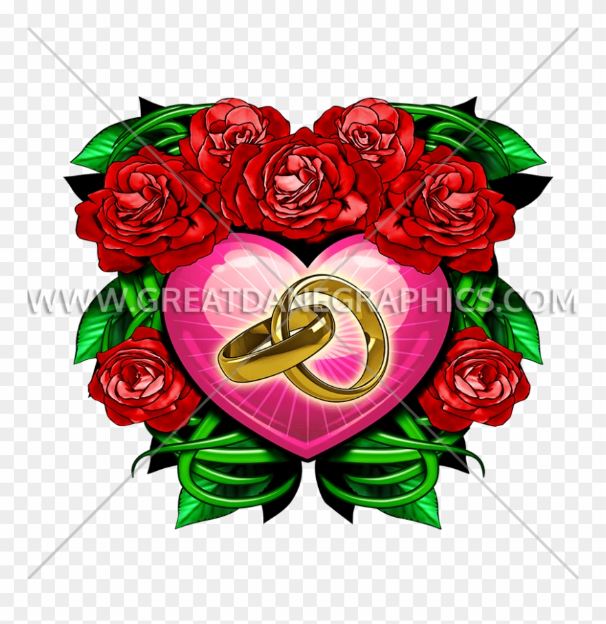 Anniversary Roses Heart - Royalty-free Clipart