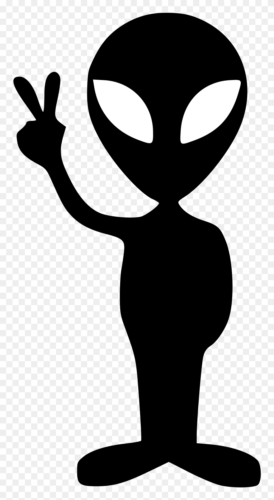 Image/svg Xml - Alien Giving Peace Sign Clipart