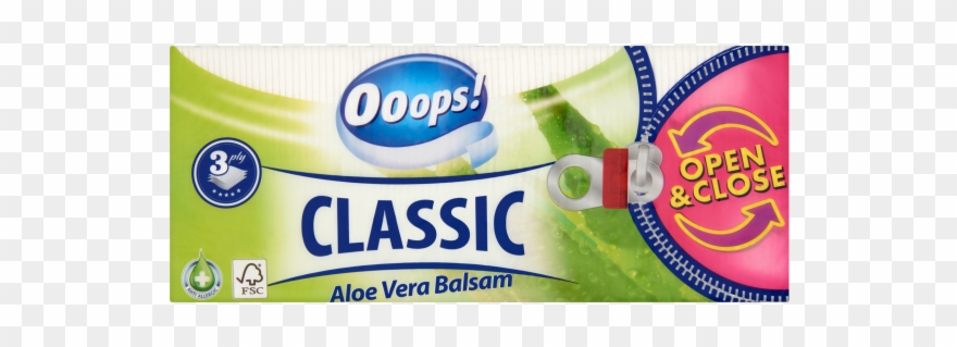 Classic Aloe Vera Balzsam Papír Zsebkendő 3 Rétegű - Kapesníky, 3-vrstvé, 10x10ks, Ooops! Classic, Aloe Clipart