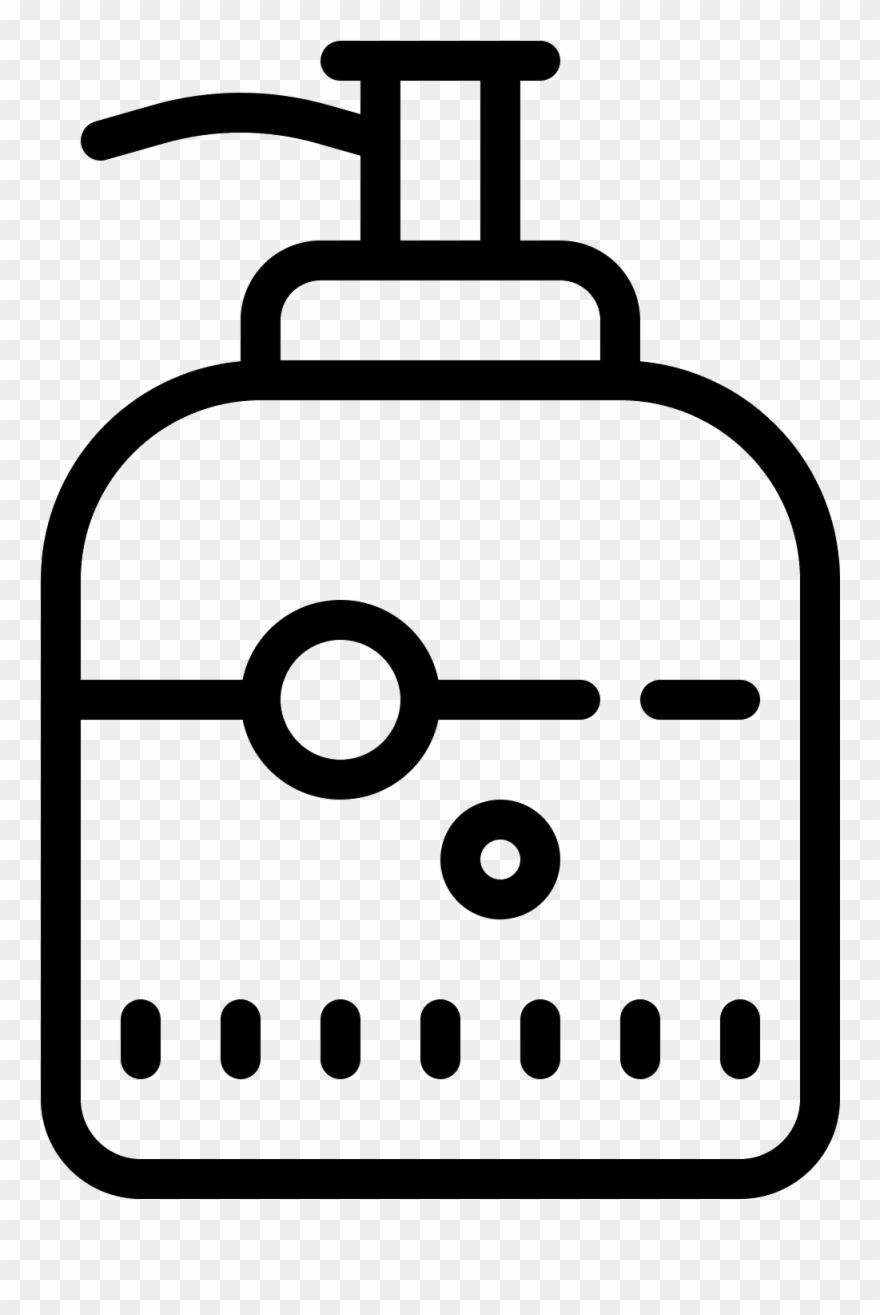 There Is A Square Bottle Half-filled With Some Bubbly - Line Art Clipart