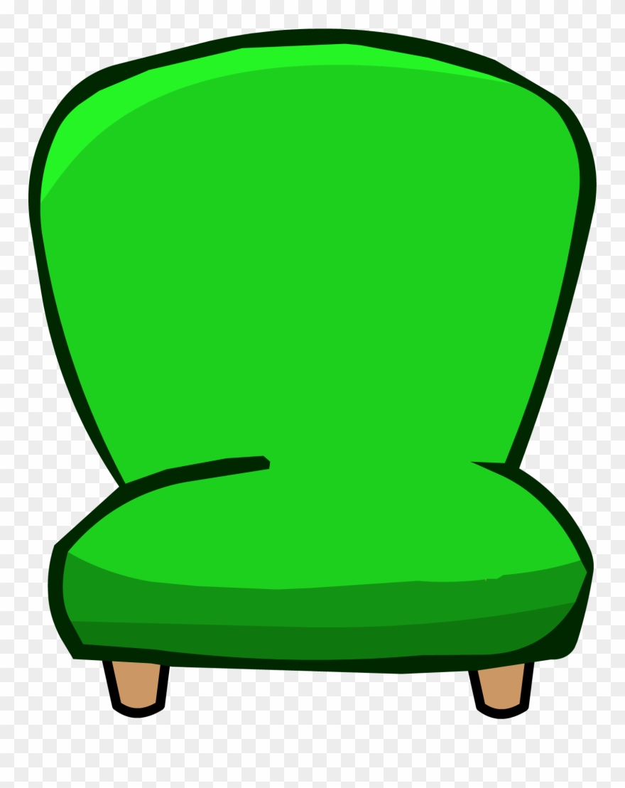 Green Plush Chair - Green Chair Clip Art - Png Download