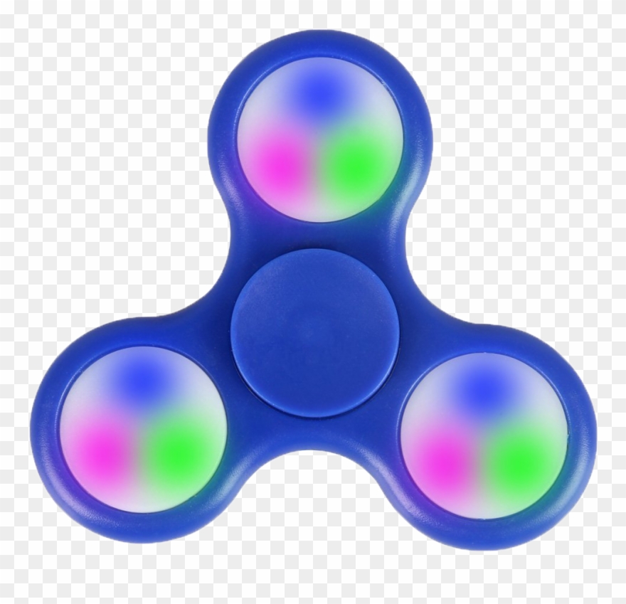Led Fidget Spinner Png Clipart - Led Fidget Spinner Blue Transparent Png