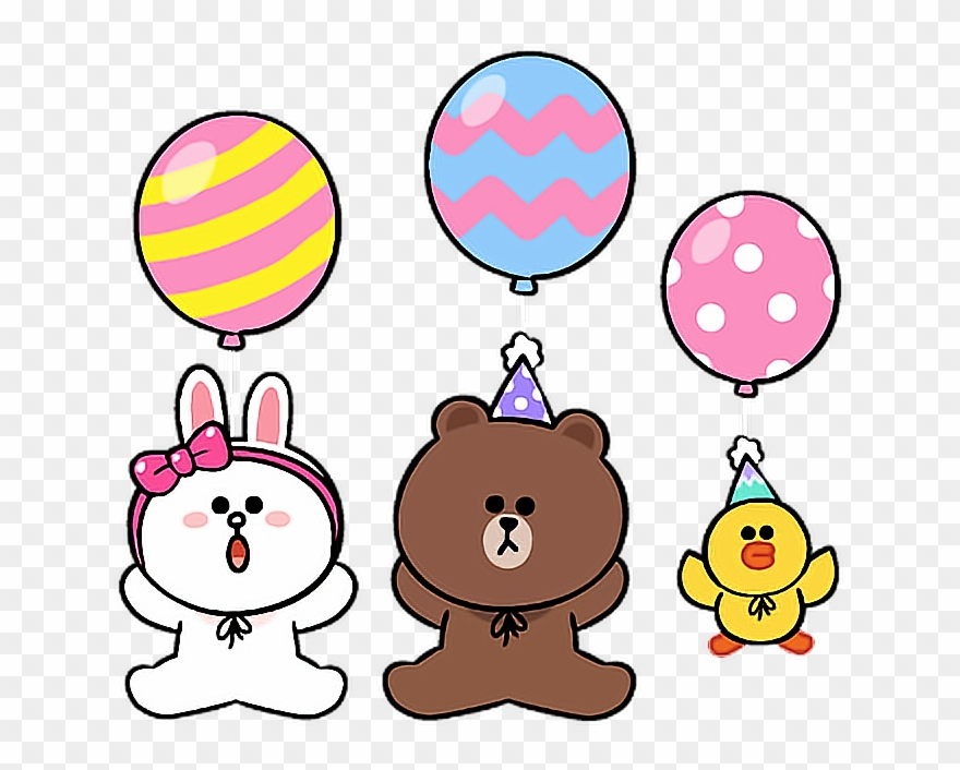 Line Cony Brown Sally Birthday Party Balloon Colorful - Birthday Clipart