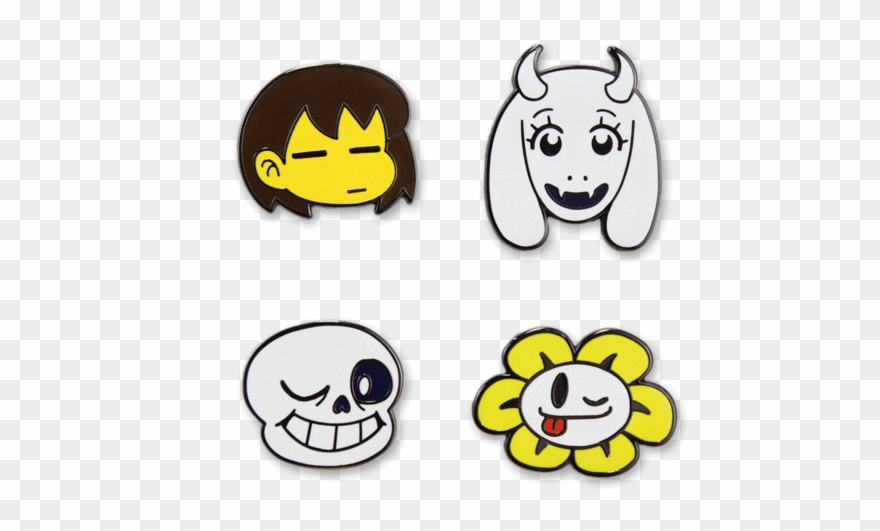 Character Pins Set - Undertale Pins Clipart
