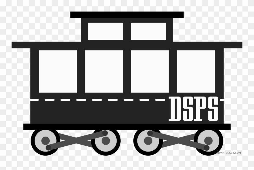 Clip Art Black And White Download Clipartblack Com - Train Wagon Cart Vector - Png Download
