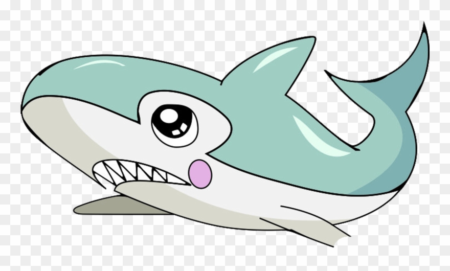 Clip Art Shark Cartoon Fish Animation - Shark And Fish Animation - Png Download