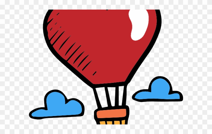 Heart Hot Air Balloon Clipart - Png Download