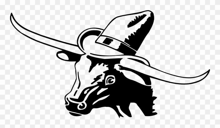 Jpg Royalty Free Stock Texas English Clip Art Cowboy - Texas Long Horn Cow Clip Art - Png Download