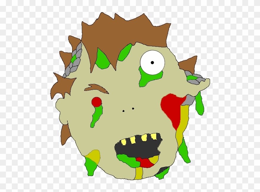 A Cartoonish Zombie Head - Cartoon Clipart