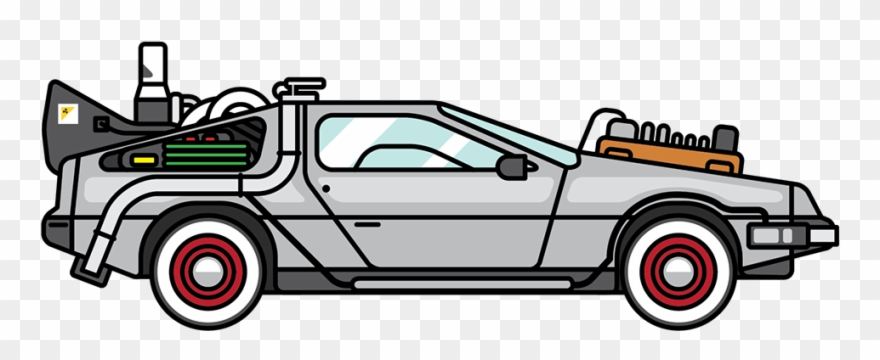 Back To The Future Delorean Clipart - Cartoon Car Transparent Background - Png Download