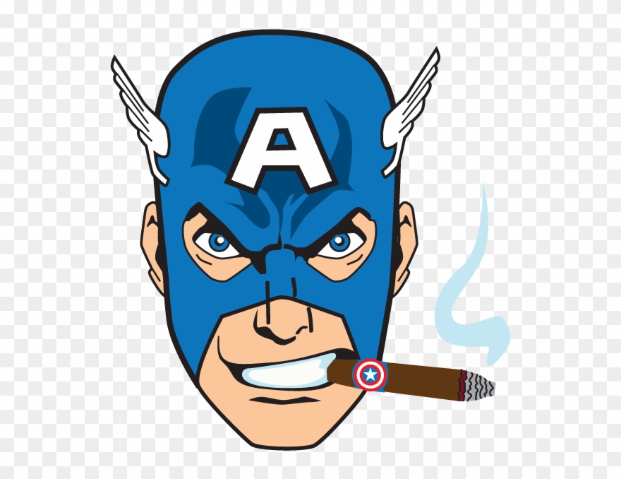 Captain America Smoking Cigars Clipart