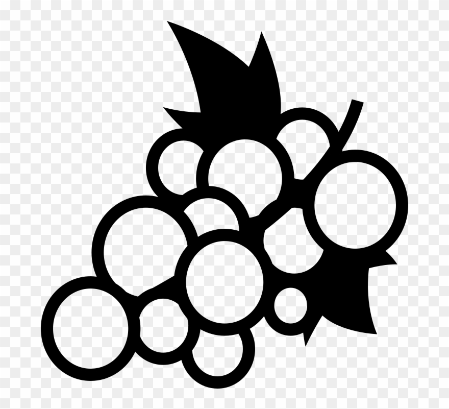 Emojione Bw 1f347 - Grape Emoji Black And White Clipart