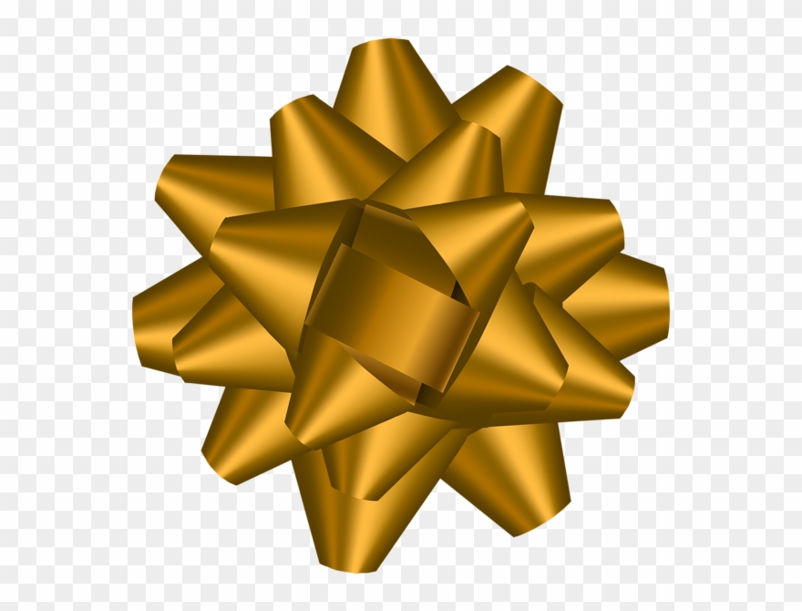 Bow Deco Gold Transparent Clip Art Image - Clipart Purple Bow Transparent - Png Download