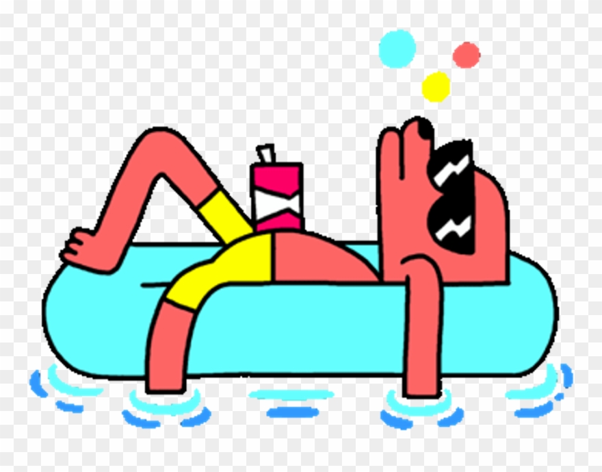 Doggo Summer Pool Vibes Kawaii Splash - Transparent Animated Gif Summer Clipart