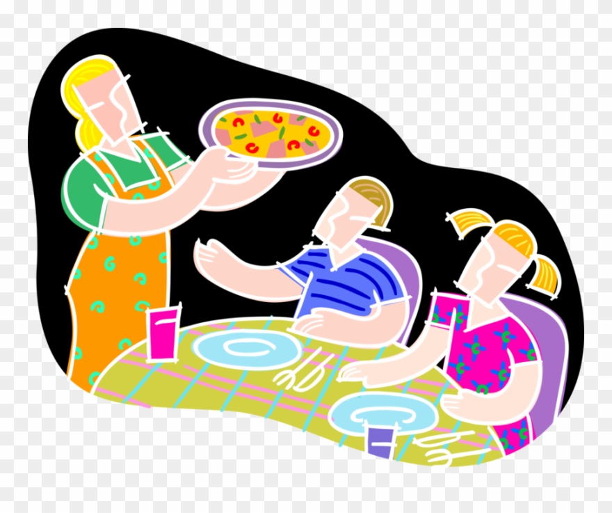 Mom Serves Pizza Image - Serving The Pizza Clipart - Png Download