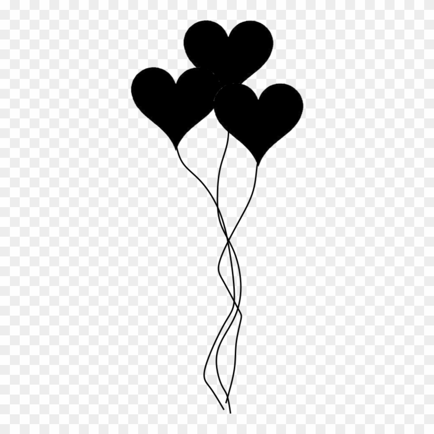Heart - Heart Balloons Black And White Clipart