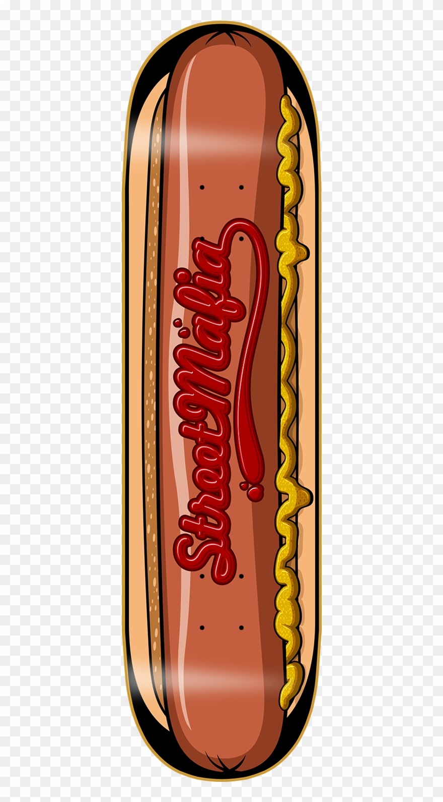 Image Black And White Stock Food Themed Skateboards - Flat Design Clipart