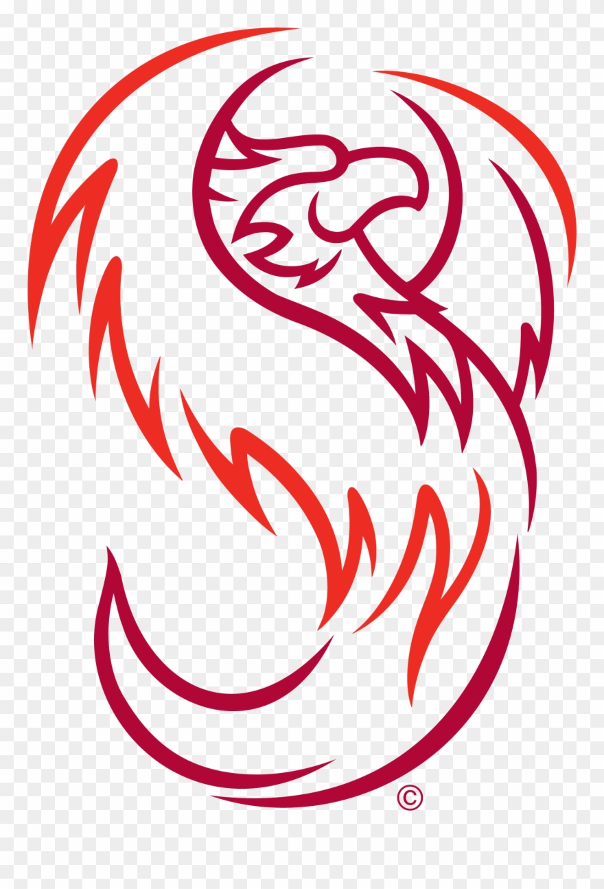 Phoenix Logo In Garnet Clipart