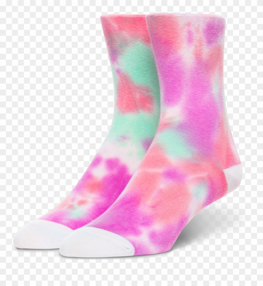 Happy Cloud Tie Dye Crew Socks Clipart