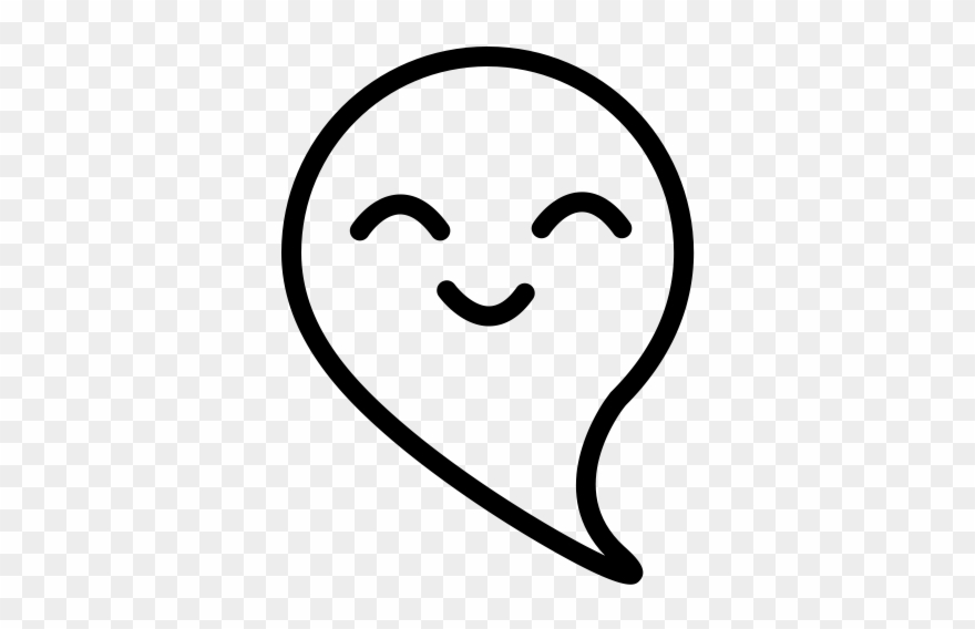 Happy Ghost Rubber Stamp - Happy Ghost Clipart