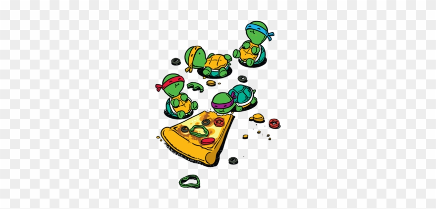 Pizza Lover By Flyingmouse365 - Tiny Ninja Turtles Eating Pizza Clipart