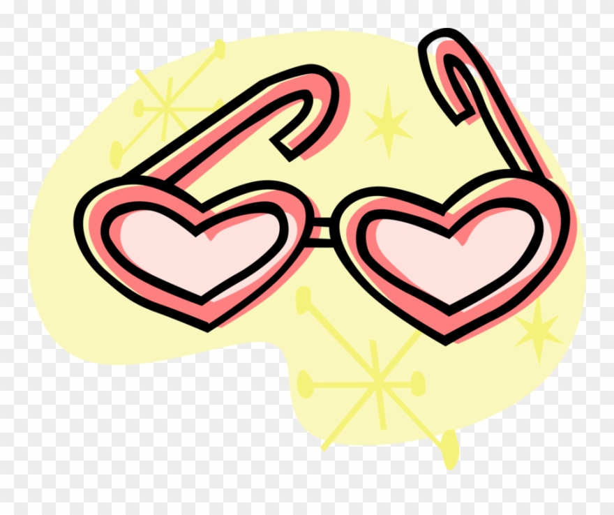 Vector Illustration Of Heart-shaped Sunglasses Protective Clipart