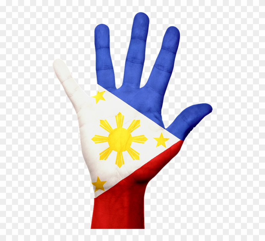 Hand With Philippine Flag Clipart