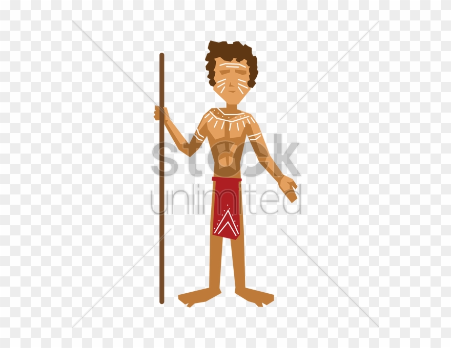 Aboriginal Clipart Transparent - Aboriginal Man Standing Cartoon - Png Download