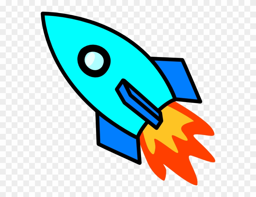 Light Blue Rocket Clip Art At Clker - Png Download