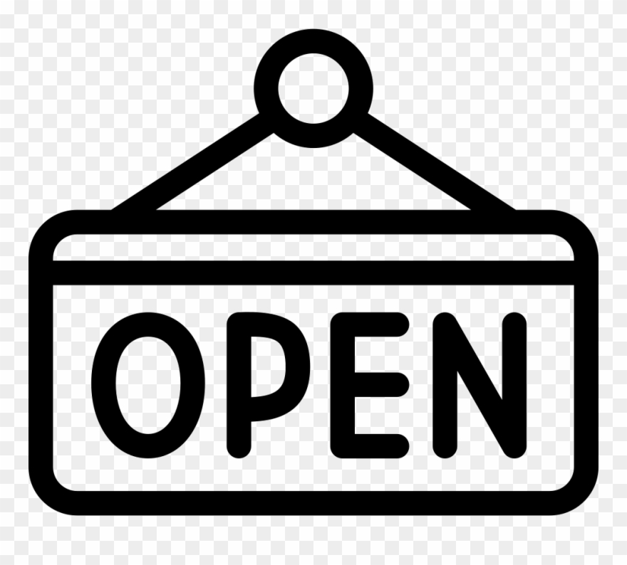 Free Sign Png Clipart Library - Black And White Open Sign Transparent Png