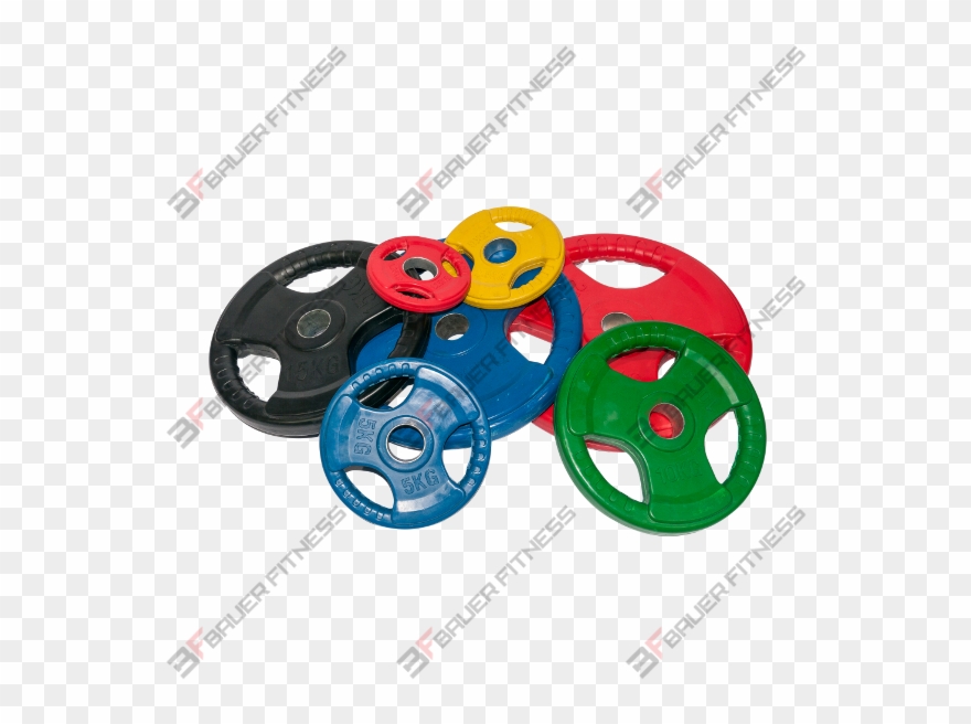 Rubber Encased Plates With Hand Grips Weight Clipart