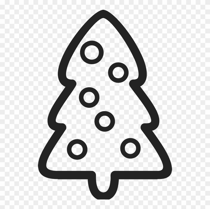 Christmas Tree Outline Stamp - Christmas Day Clipart