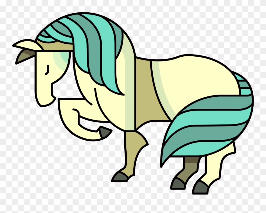 Stylized Cartoon Horse Vector Clipart - Year Of The Horse Chinese Zodiac Illustration Pendant - Png Download