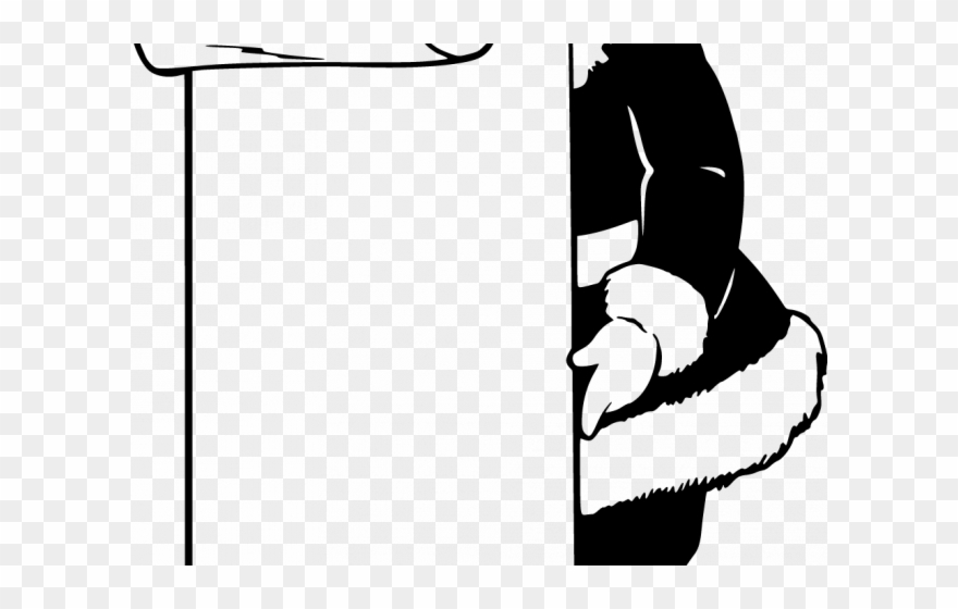 Santa Coloring Clipart With Google Image Result Vintage - Christmas Santa Claus Clipart Black And White - Png Download