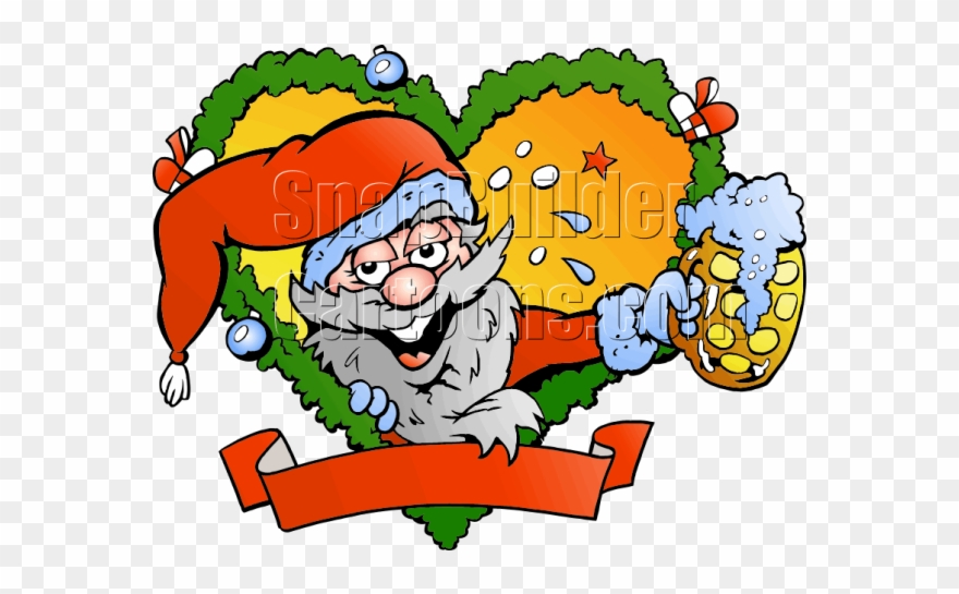 Drunk Santa Cartoon Clipart